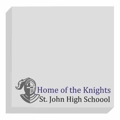 4x4 inches adhesive pad with full color imprint.
