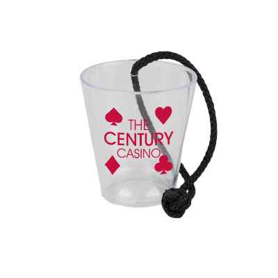 Arcylic black shot glass with custom imprint in 1.5 ounces.