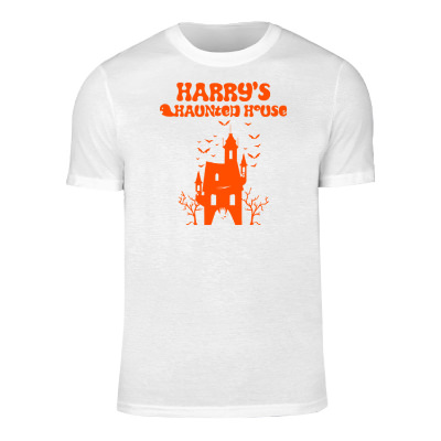 White personazlied men's t-shirt with logo.