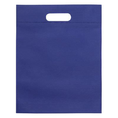Blank royal blue polypropylene tote bag with die-cut handles.