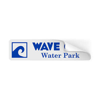 4x1 inch rectangle sticker with custom imprint.