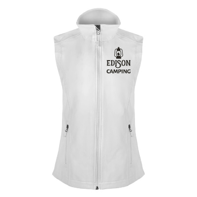 White vest with custom logo.