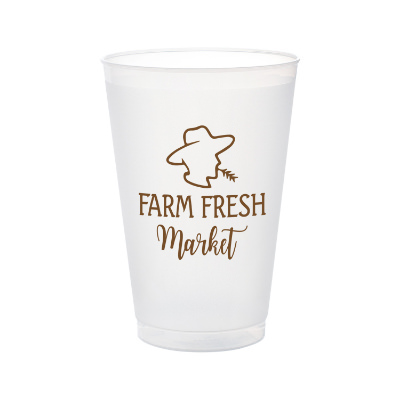 Durable plastic frosted plastic cup with custom logo in 20 ounces.