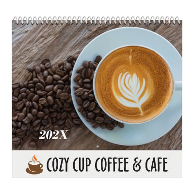Coil bound custom photo monthly calendar with custom full color imprint.