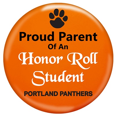 Celluloid white full color button with a custom imprint.
