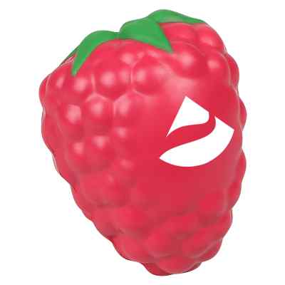 Foam raspbery stress ball with custom imprint.