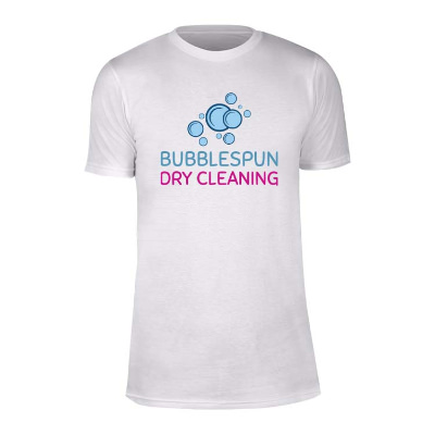 Customizable antique white short-sleeve t-shirt with full color logo.