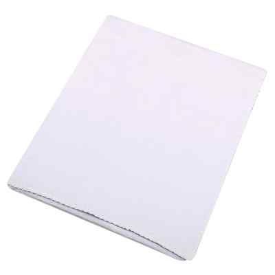 White polyester flannel blanket.