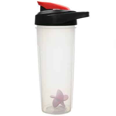 Plastic red shaker bottle blank in 21 ounces.