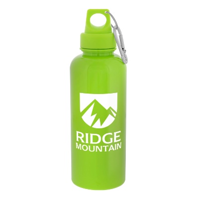 Plastic lime sports bottle with custom logo.
