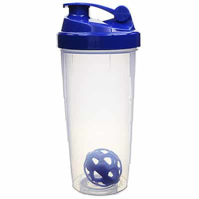Plastic blue shaker bottle blank in 24 ounces.