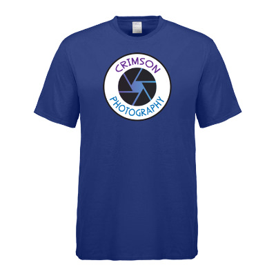 Deep marine tall t-shirt with custom full color logo.