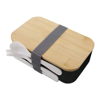 Black with gray bountiful bento box blank.