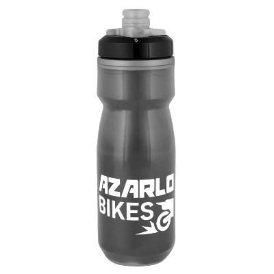 Black sports bottle with custom logo in 21 oz.