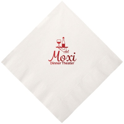 3Ply tissue hunter green dinner napkin with foil diagonal imprint.