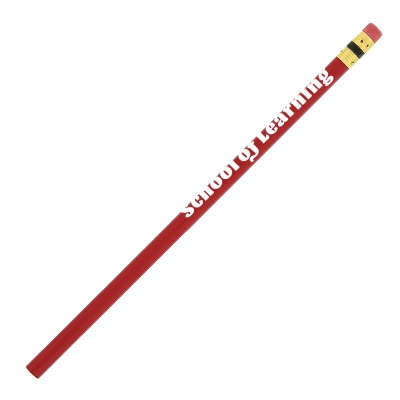 Wood rounded booster pencil with custom logo.