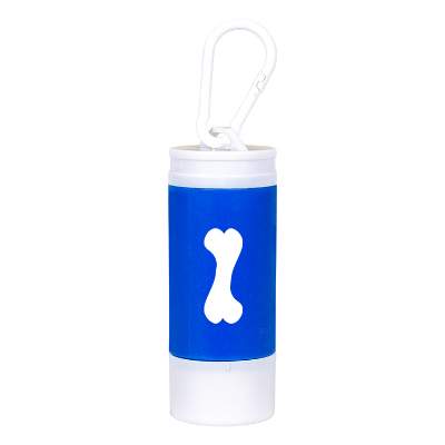 Dog bag dispenser with flashlight.