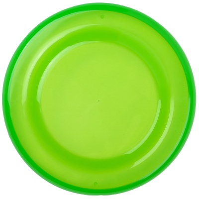 Plastic translucent orange standard 7.25 inch flying disc blank.