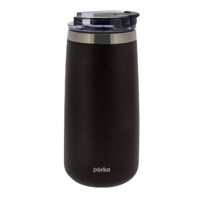 Blank black stainless tumbler.