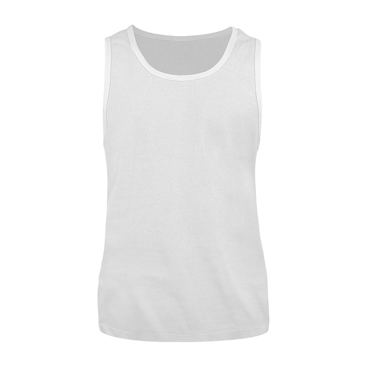 Blank white cotton tank top.