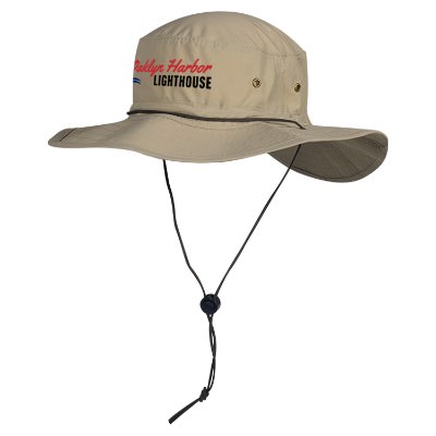 Full color logo on khaki boonie hat.