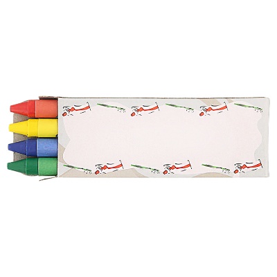 Cardboard blue 4 pack crayons blank.