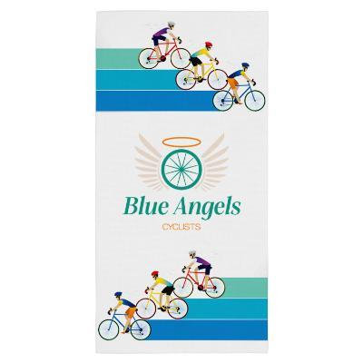 Full color waffle microfiber beach towel with custom imprint