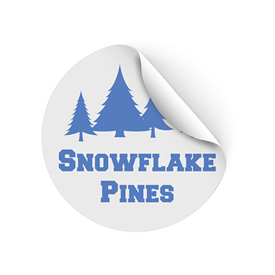 2 inches circle sticker with custom imprint.