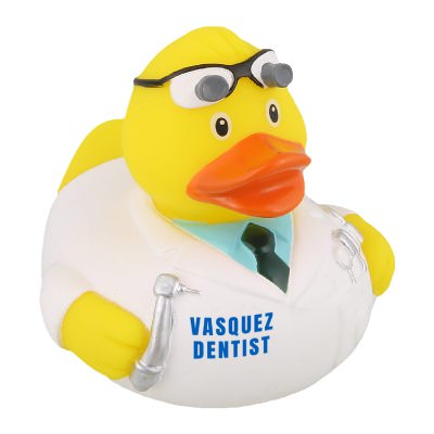 Plastic yellow custom rubber duck.