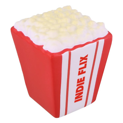 Red foam stress ball with a custom imprint.
