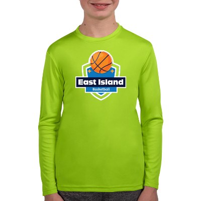 Full color lime green long sleeve tee.