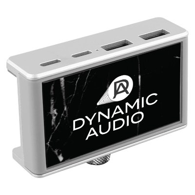 USB charging desk hub with full color logo.