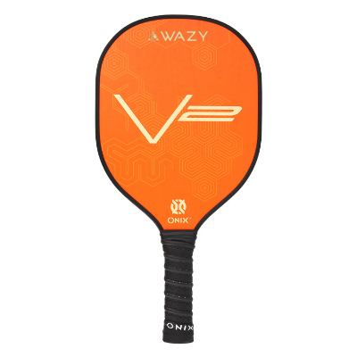 Orange wooden outdoor game with a personalized logo.