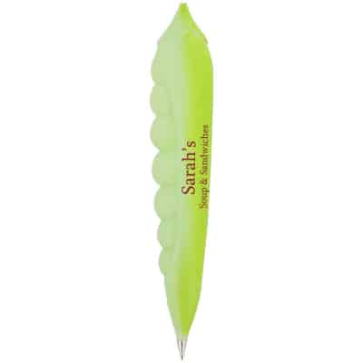 Plastic pea pod pen.