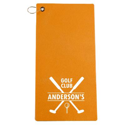 Custom golf polishing towel.