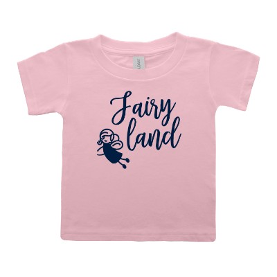 Custom light pink toddler t-shirt with logo.