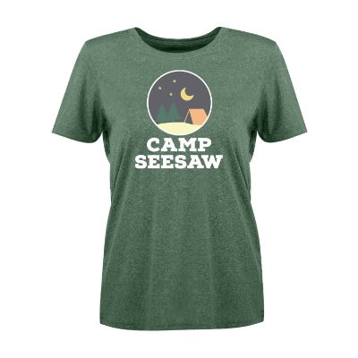 Bottle green heather women's t-shirt with personalized logo.