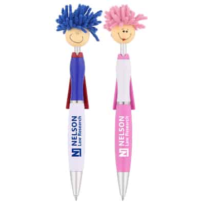 Plastic superhero MopTopper screen cleaner pen.
