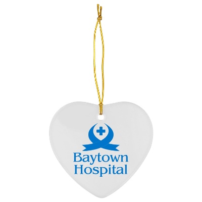 Clear acrylic ornament with a personalized logo