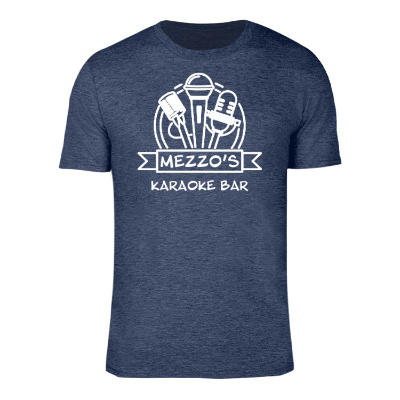 Customized heather navy t-shirt with logo.