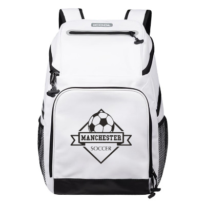 White tarpaulin cooler with a custom imprint.
