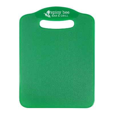 Large cutting board with custom imprint.