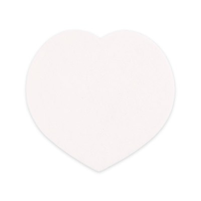 Synthetic shammy material orange 4 inches heart sham coaster blank.