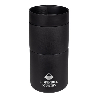 Black pour over set with custom engraved logo.