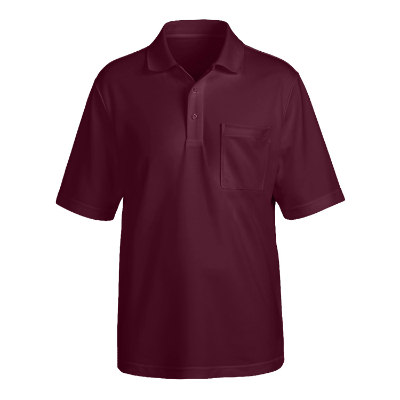 Blank maroon polo with pocket