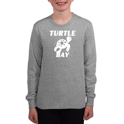 Youth athletic heather long sleeve t-shirt with custom logo.