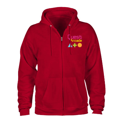 Custom dark red full zip hoodie with customized logo