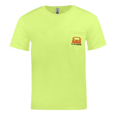 Custom full color logo'd pocket tee.