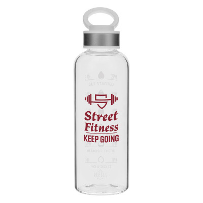 Glass bottle with custom logo in 18 oz.
