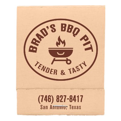 Beige paper matchbook with a personalized imprint.